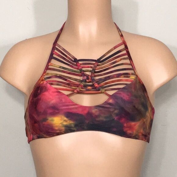 BECCA high neck tie-dye bikini top. Small. NWT - Picture 5 of 8